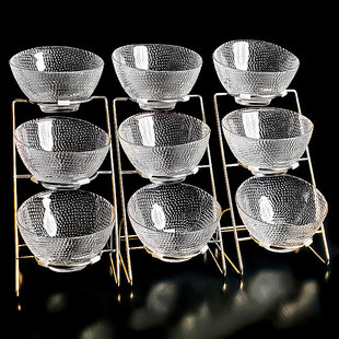 小菜展示盒玻璃盘子咸菜碗酒店自助早餐器皿小料台架子火锅调料架