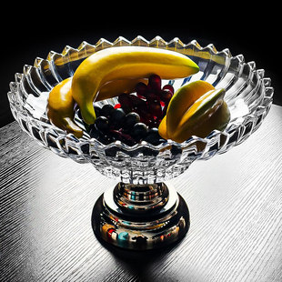 水晶玻璃果盘大号高级欧式 KTV专用网红精致轻奢高端零食盘商用