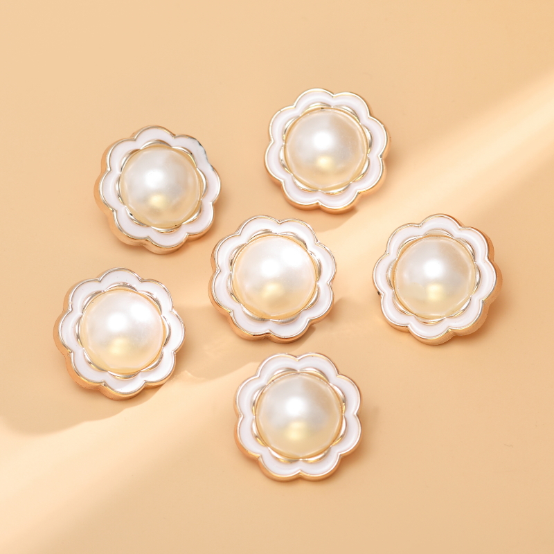 小香风圆形珍珠纽扣高端衬衫扣开衫衣服钮扣羊绒大衣毛衣外套扣子