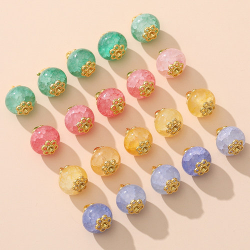 DIY玻璃金珠扣手工复古纽扣