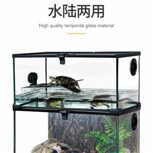 reptizoo玻璃爬虫饲养缸蜥蜴守宫蛇甲虫角蛙乌龟水陆两栖饲养盒箱 宠物/宠物食品及用品 爬宠缸/箱 原图主图