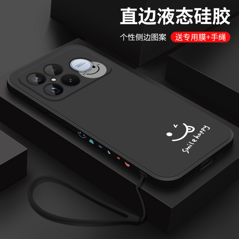 适用红米k90promax手机壳新款小米k90MAX液态硅胶磨砂软壳redmi镜头全包防摔保护套冠军版男女生创意网红笑脸
