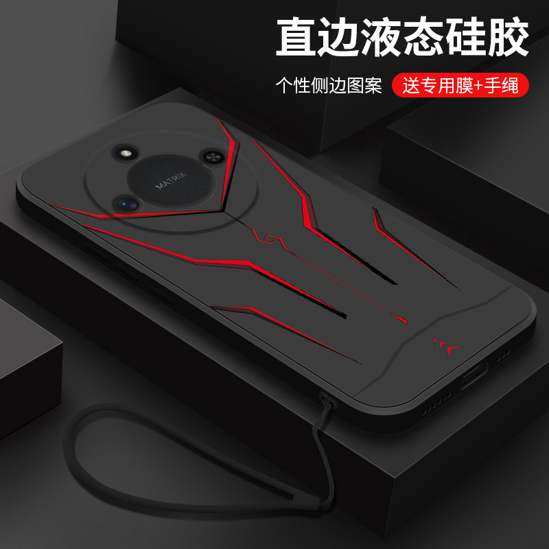 适用荣耀x60手机壳新款华为honorX60GT液态硅胶软壳x60pro镜头全包X60i防摔保护套男士个性创意卡通时尚机甲