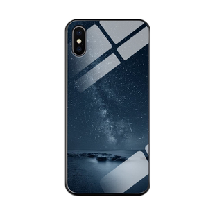 适用iPhoneX手机壳XR新款苹果xsmax钢化玻璃镜面Xs保护套男女生iphoneSE镜头全包se2防摔se3硬壳简约时尚星空