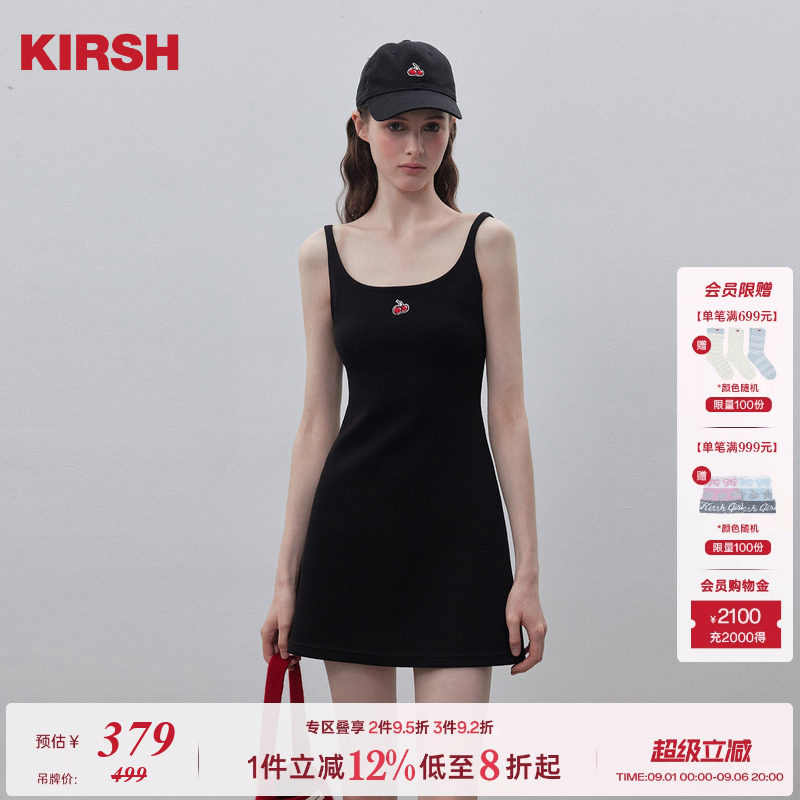 樱桃KIRSH韩系黑色吊带连衣裙图片