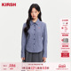 刺绣格纹收腰衬衫 樱桃KIRSH 经典 女2026早春韩系甜美显瘦衬衣上衣