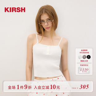 显瘦美背打底上衣 樱桃KIRSH 韩系修身 polo领针织吊带女夏新款 修身