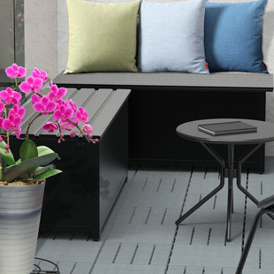 Takasho铝合金户外储物凳防晒防雨翻盖阳台花园置物柜坐凳收纳柜