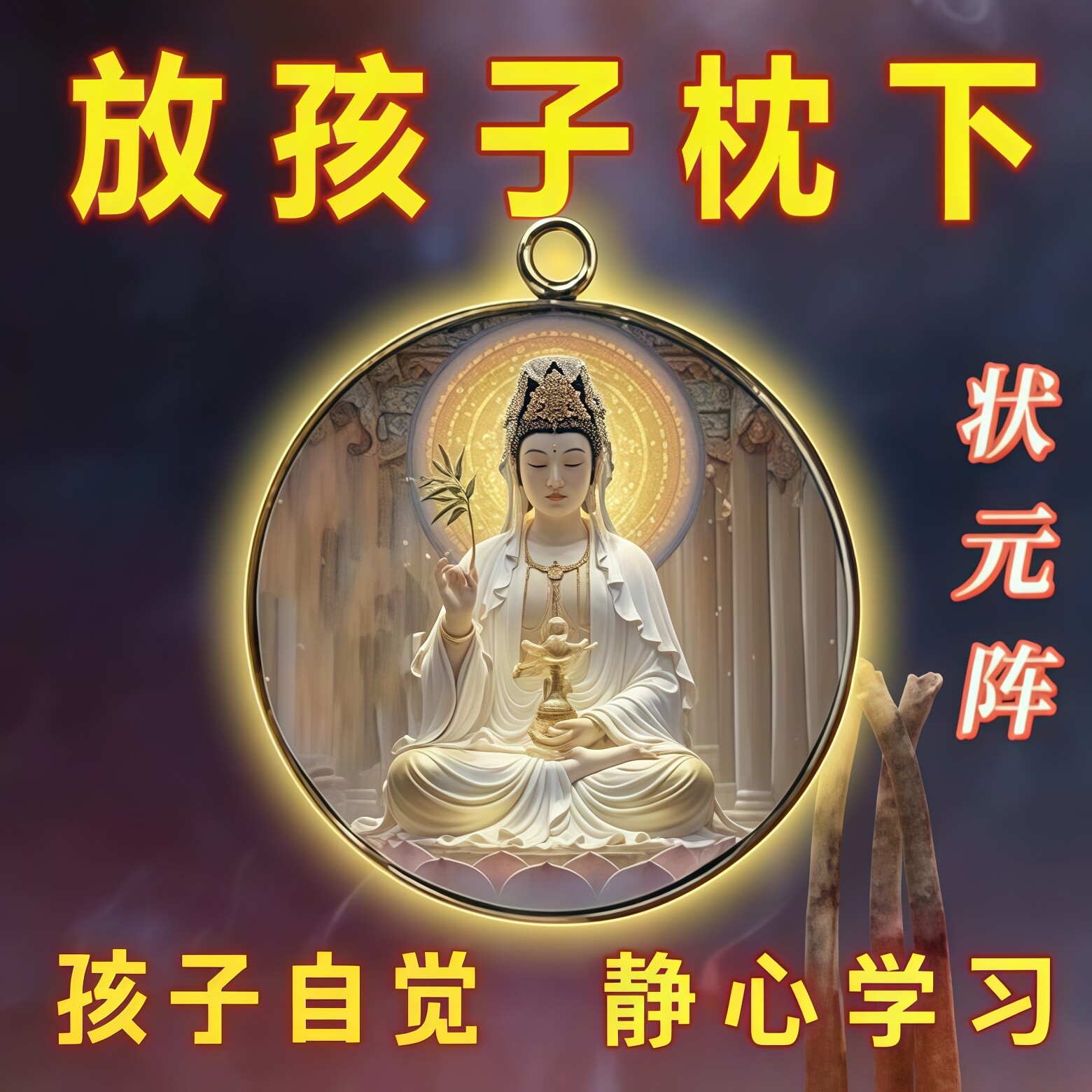 【学习专用】文曲星昌帝君金榜题名学生护身平安符放书包挂件吊坠