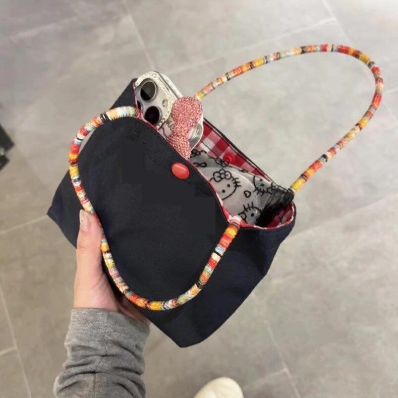 女式新款手机包迷你小包包夏天散步随身化妆品帆布手提包小拎包