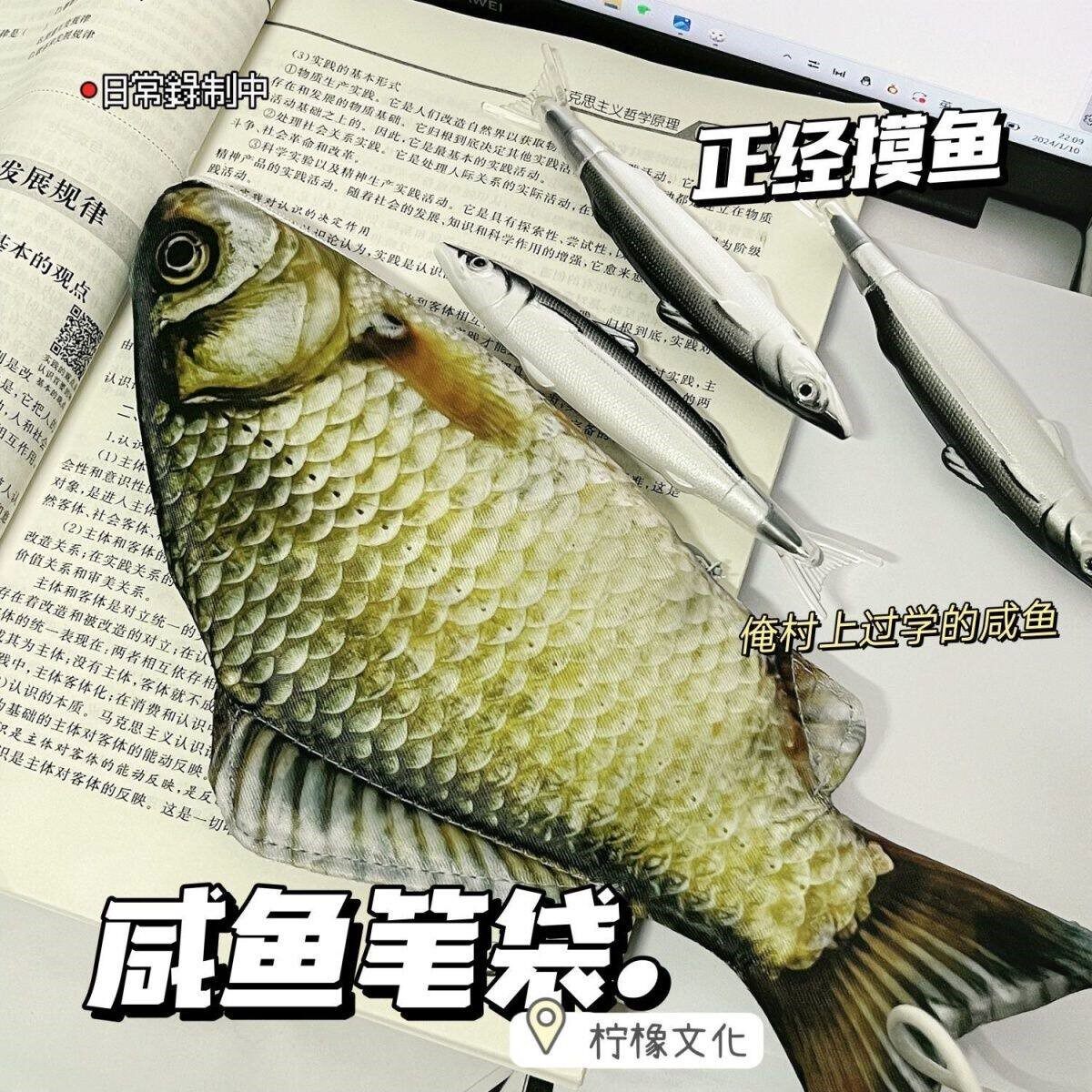 立减5元创意仿真搞怪鲫鱼笔袋