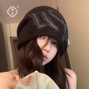 韩系卷边显脸小堆堆帽女款2025新款秋冬针织冷帽休闲百搭包头帽子