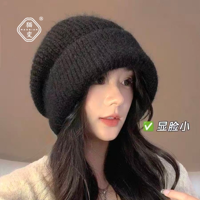 羊毛针织帽子女款2025新款秋冬