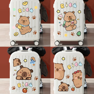 行李箱贴纸卡皮巴拉装 饰收纳箱家具改造可爱卡通旅行箱贴