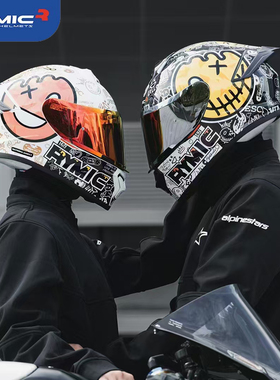 RYMIC睿觅摩托车头盔男女机车全盔防雾赛车大尾翼跑盔骑行安全帽