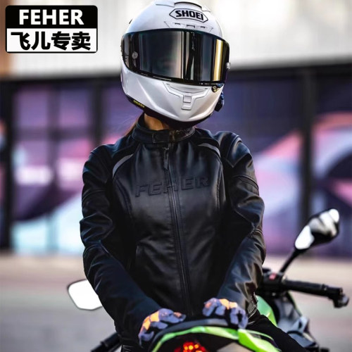 FEHER防摔女款机车服秋冬季牛皮