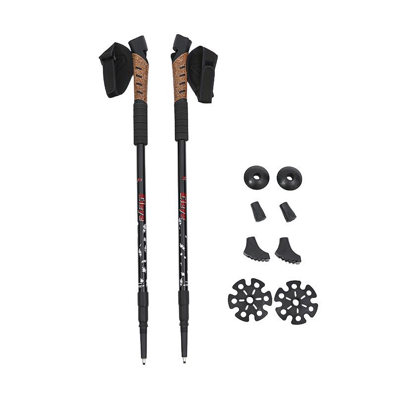 软木登山杖铝合金手杖伸缩登山杖防滑手杖老人拐杖情侣款Temu配套