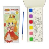 儿童玩具水粉画礼物女孩涂鸦绘本自带颜料小孩彩色水画本填色画纸