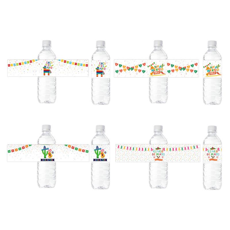 跨境美式五月五日派对装饰防水瓶贴墨西哥嘉年华瓶标签贴纸