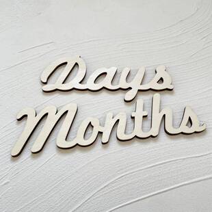 ins木质宝宝满月百天生日100days拍摄道具装饰 英文字母数字木牌