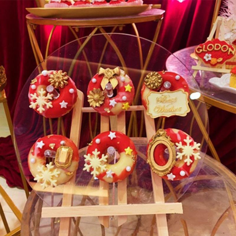 跨境蛋糕甜甜圈摆台架子 婚礼冷餐会 桌面摆件亚克力甜品台展示架