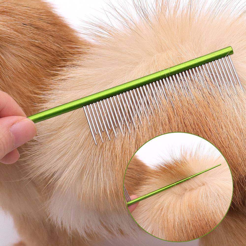 宠物梳子美容造型分界尖尾梳狗狗猫咪梳毛神器去浮毛不锈钢猫梳子