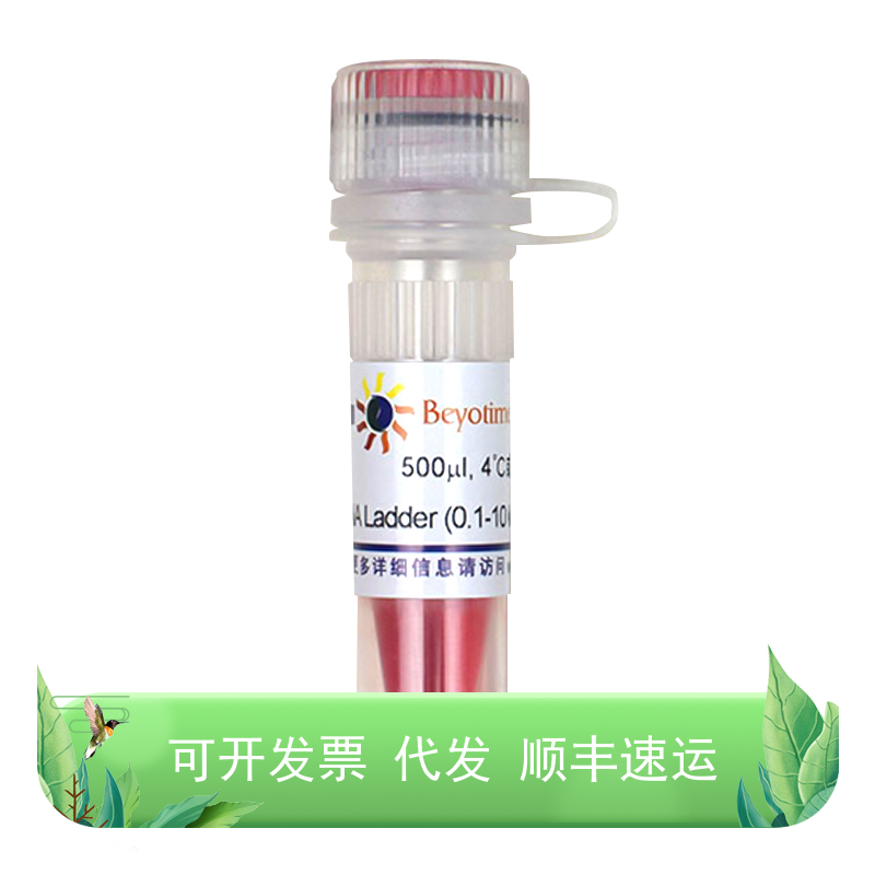 D0109-100次，DNA Ladder (0.1-10 kb, 21 bands, with BeyoRed)