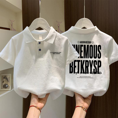 儿童休闲翻领半袖纯棉宽松上衣