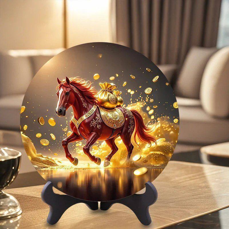 策马奔腾马到成功摆件高清装饰新款客厅家用精致相框商铺前台摆件,家居饰品,桌面摆台画,淘宝优惠券,粉丝福利购,淘宝优惠卷