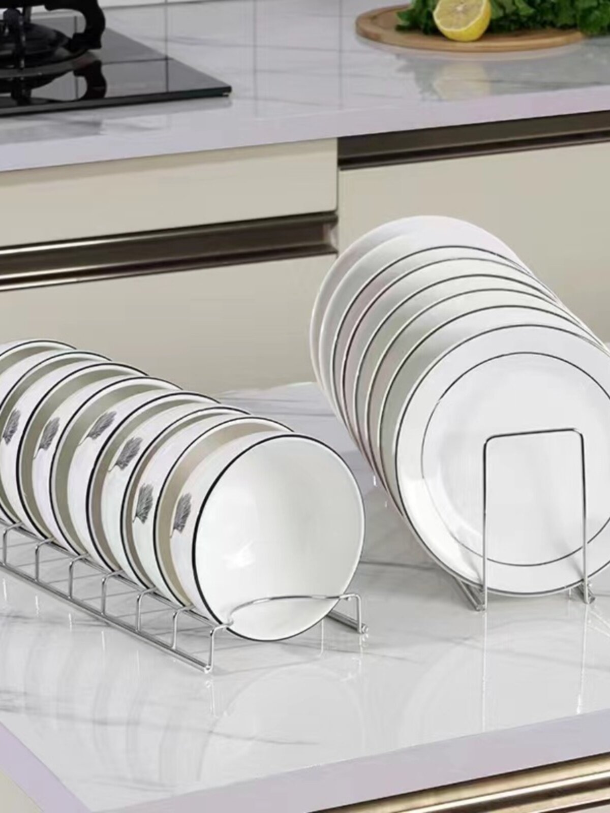 304特厚不锈钢碗碟架沥水架盘架厨房集成灶碗架内置式消毒柜碗架