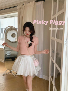 八盖pinky piggy 琉璃美人 天丝甜美半身裙女夏白色蓬蓬仙女裙夏