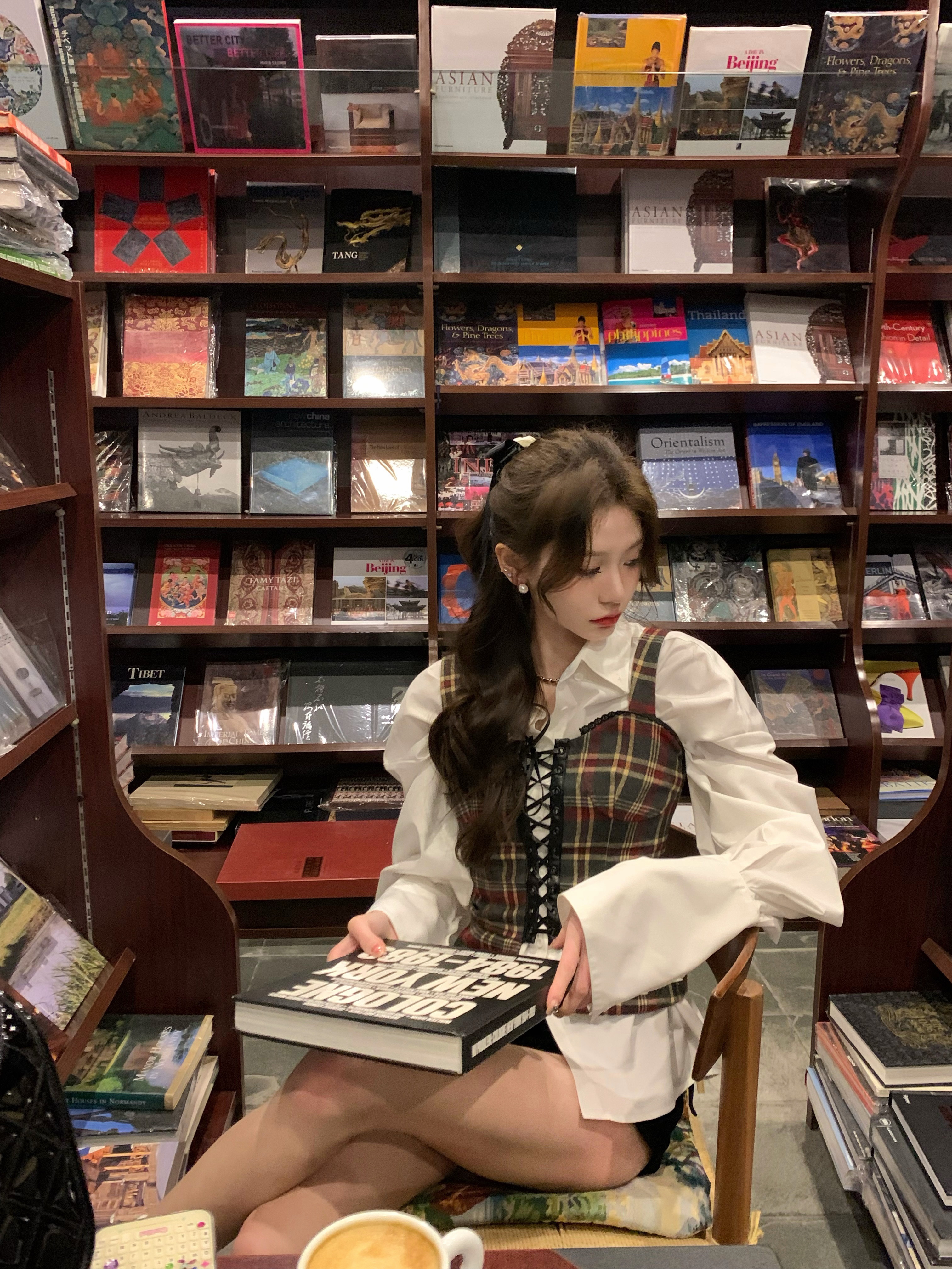 八盖pinkypiggy格纹绑带马甲