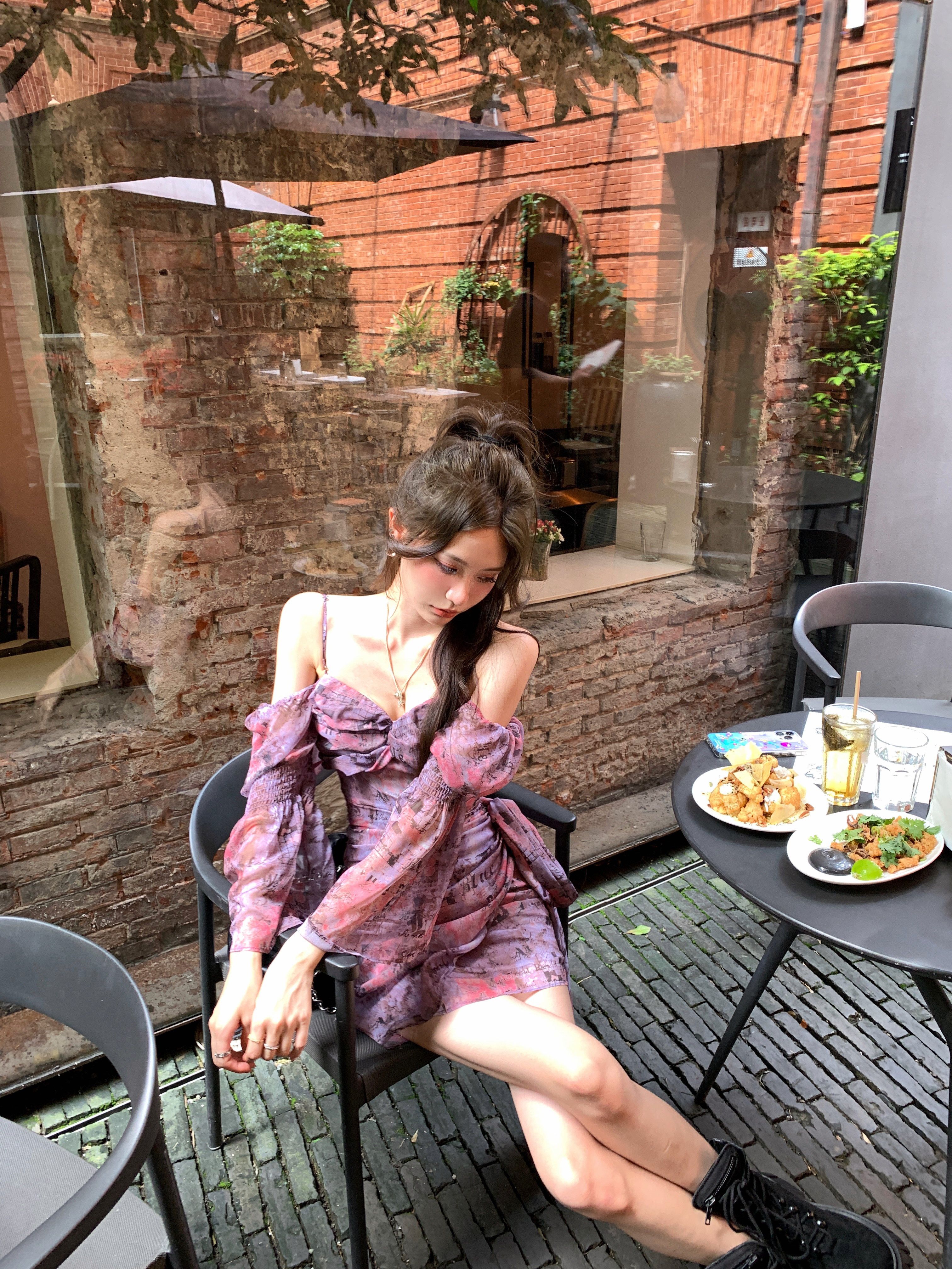 八盖pinky piggy 夜莺与蔷薇 纯欲风飘带连衣裙女一字肩a字吊带裙,女装/女士精品,连衣裙,淘宝优惠券,粉丝福利购,淘宝优惠卷