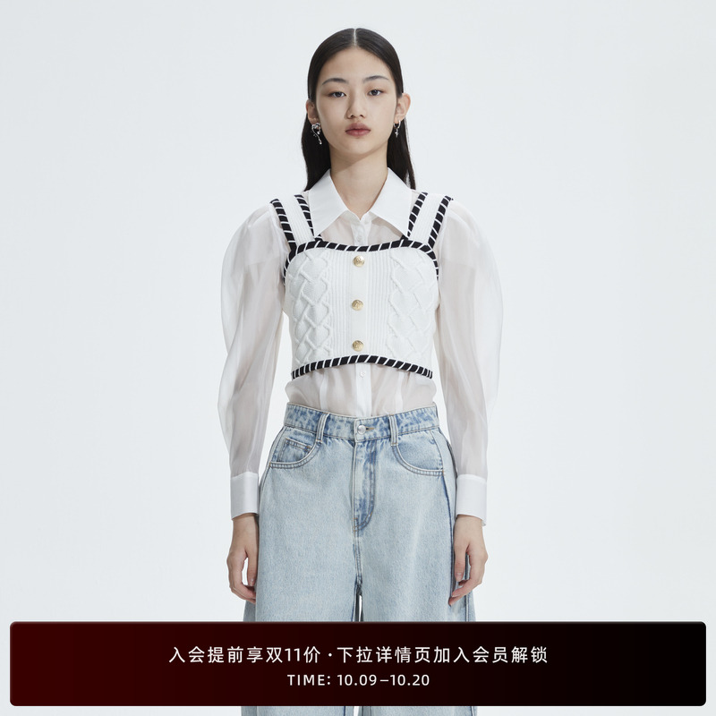 REVAN泡泡袖拼接短单衣