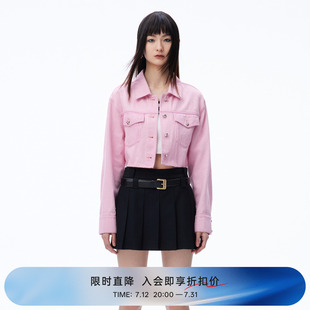 新品 REVAN芮范奥莱秋季 甜美粉色牛仔短外套RN70109182