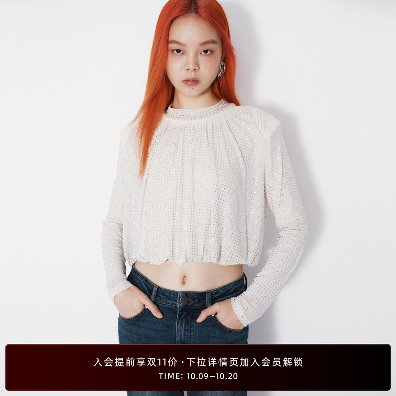 REVAN芮范奥莱秋季设计师款都市时髦风满钻单衣RM70801046