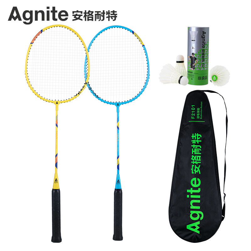 得力安格耐特f2101双打羽毛球拍铁合金f2100家庭训练羽毛球拍带球