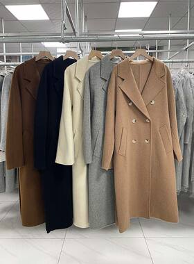 2025秋冬新款双面羊毛大衣女全羊毛长毛经典801百搭中长毛呢外套