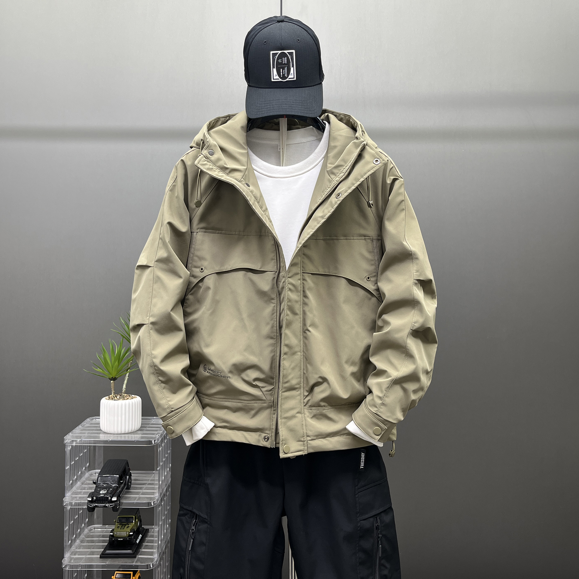 2025秋冬连帽潮牌加棉夹克外套