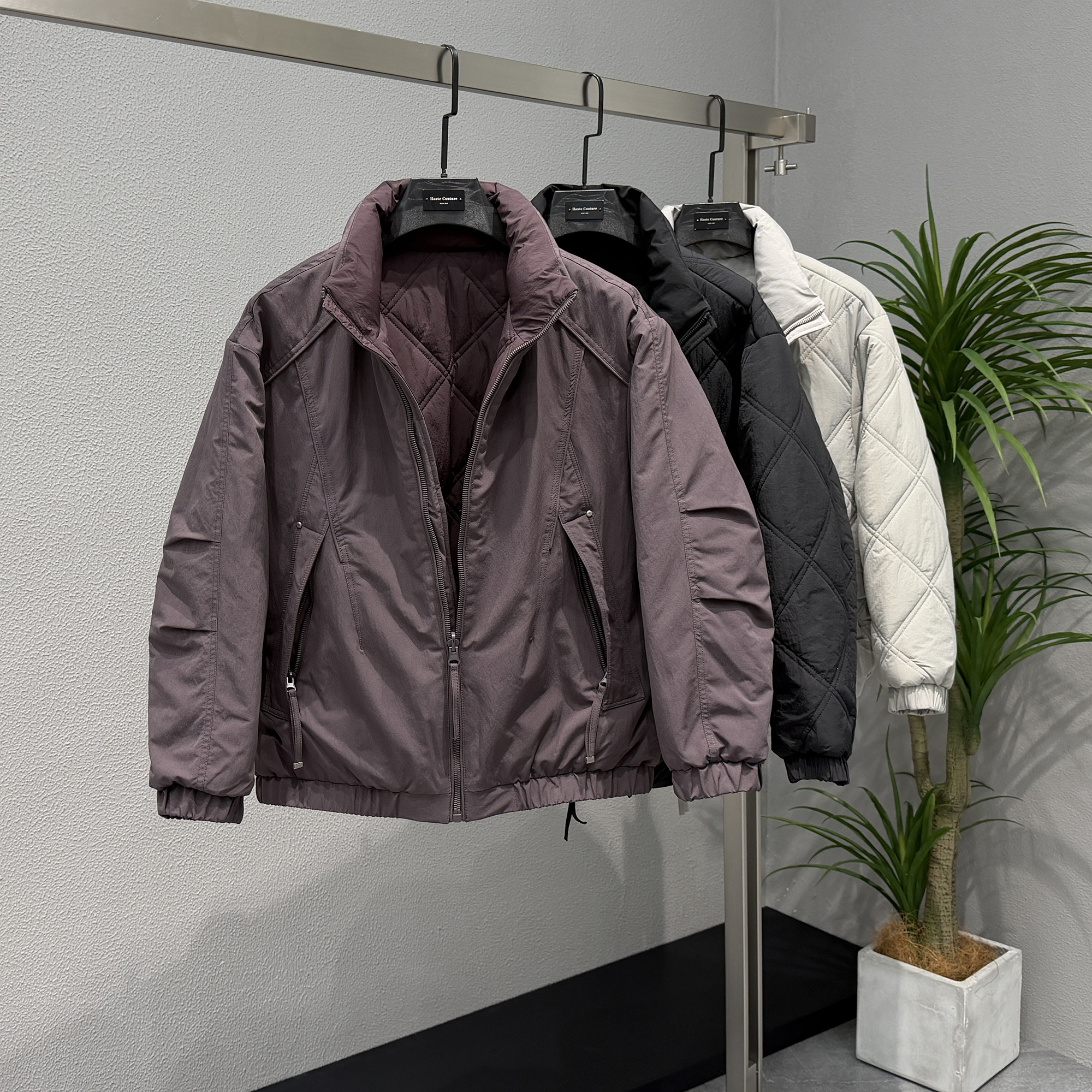 2025冬季款潮牌双面穿立领棉服