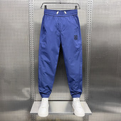 子夏季 潮牌速干裤 薄款 痞帅透气宽松冰丝裤 超薄蓝色 休闲裤 男宽松裤