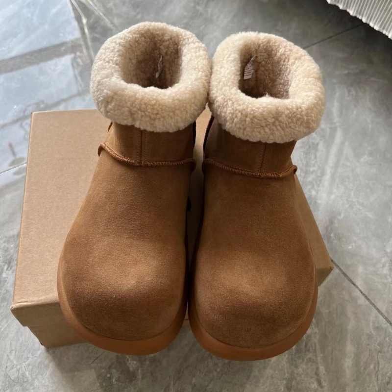 小土豆卷毛雪地靴冬季新款短筒靴