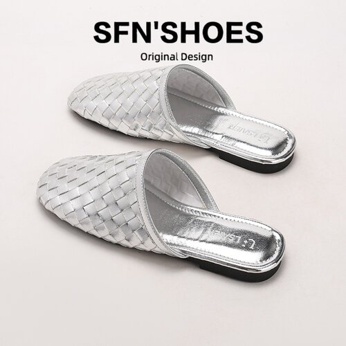 2026夏季女真皮透气包头穆勒鞋