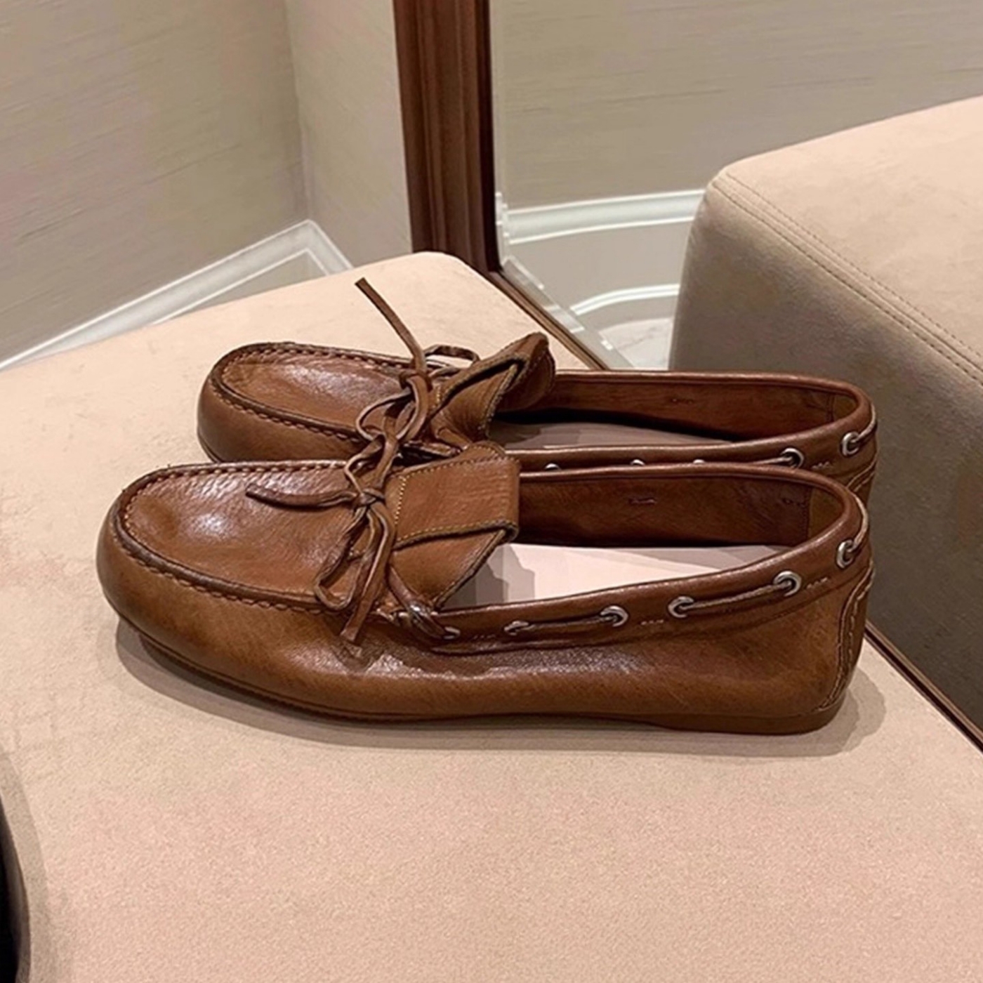 英伦风绑带百搭乐福鞋女复古皮鞋