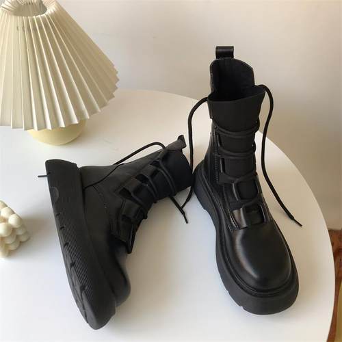 2025新款马丁靴百搭真皮弹力短靴