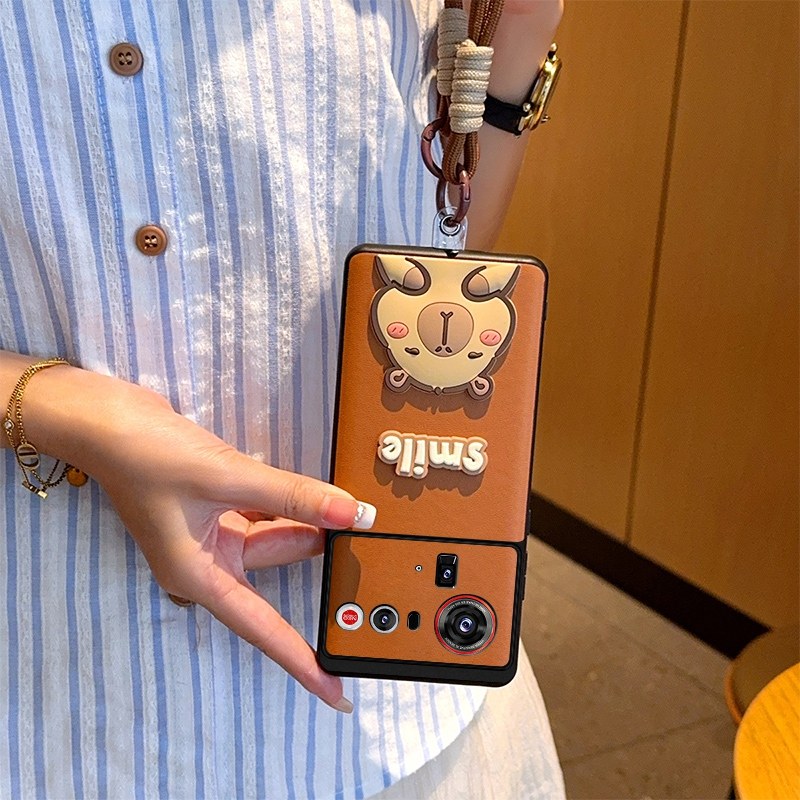 适用努比亚Z80Ultra手机壳全包防摔硬壳皮纹Z80Ultra保护套简约时尚创意高级感棕色编织手提女款