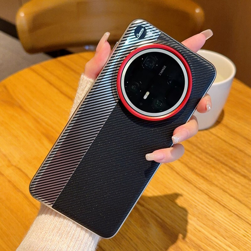 适用华为Mate70手机壳全包电镀皮纹Mate70pro全包防摔皮质保护套Mate70pro+简约秒变相机仿碳纤维