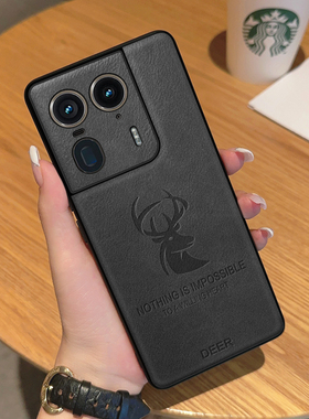 适用于摩托罗拉X50Ultra手机壳创意时尚吉祥鹿印花外壳motox50ultra轻薄防摔皮质保护套X50Ultra商务男女潮款