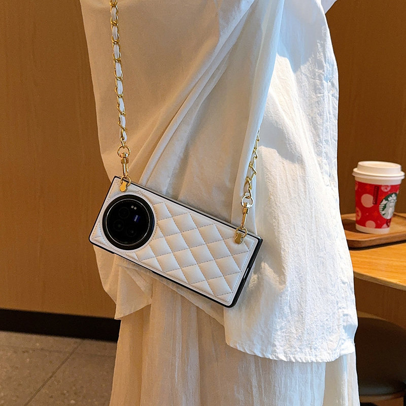 适用于vivoXFold3手机壳创意潮流斜挎背包链女款vivoxfold3pro折叠防摔皮质硬壳保护套XFold3小香风时尚潮款