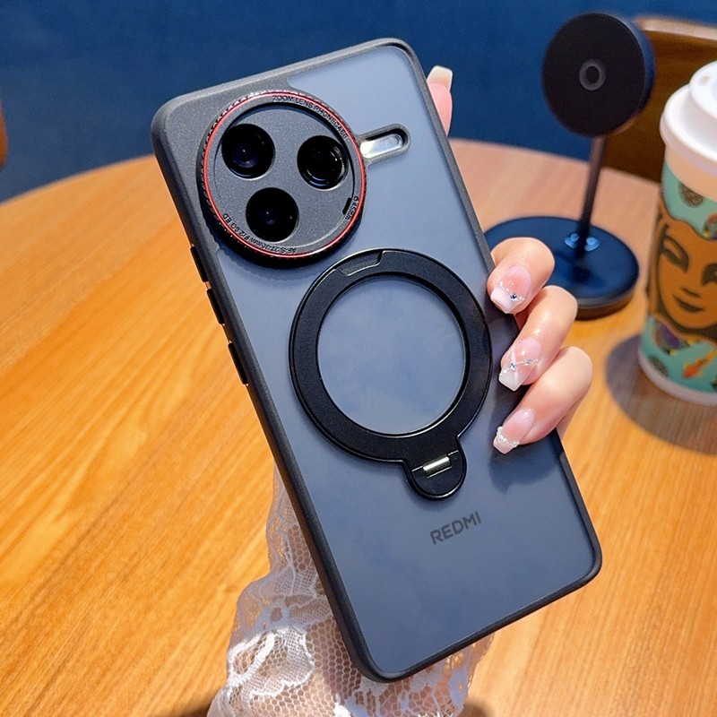 适用红米K80手机壳全包防摔奢华徕卡系列红米K80pro保护套超薄网红高级旋转支架磁吸红圈镜头